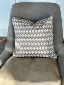 18” x 18” Grey Fringe Throw Pillow Cover