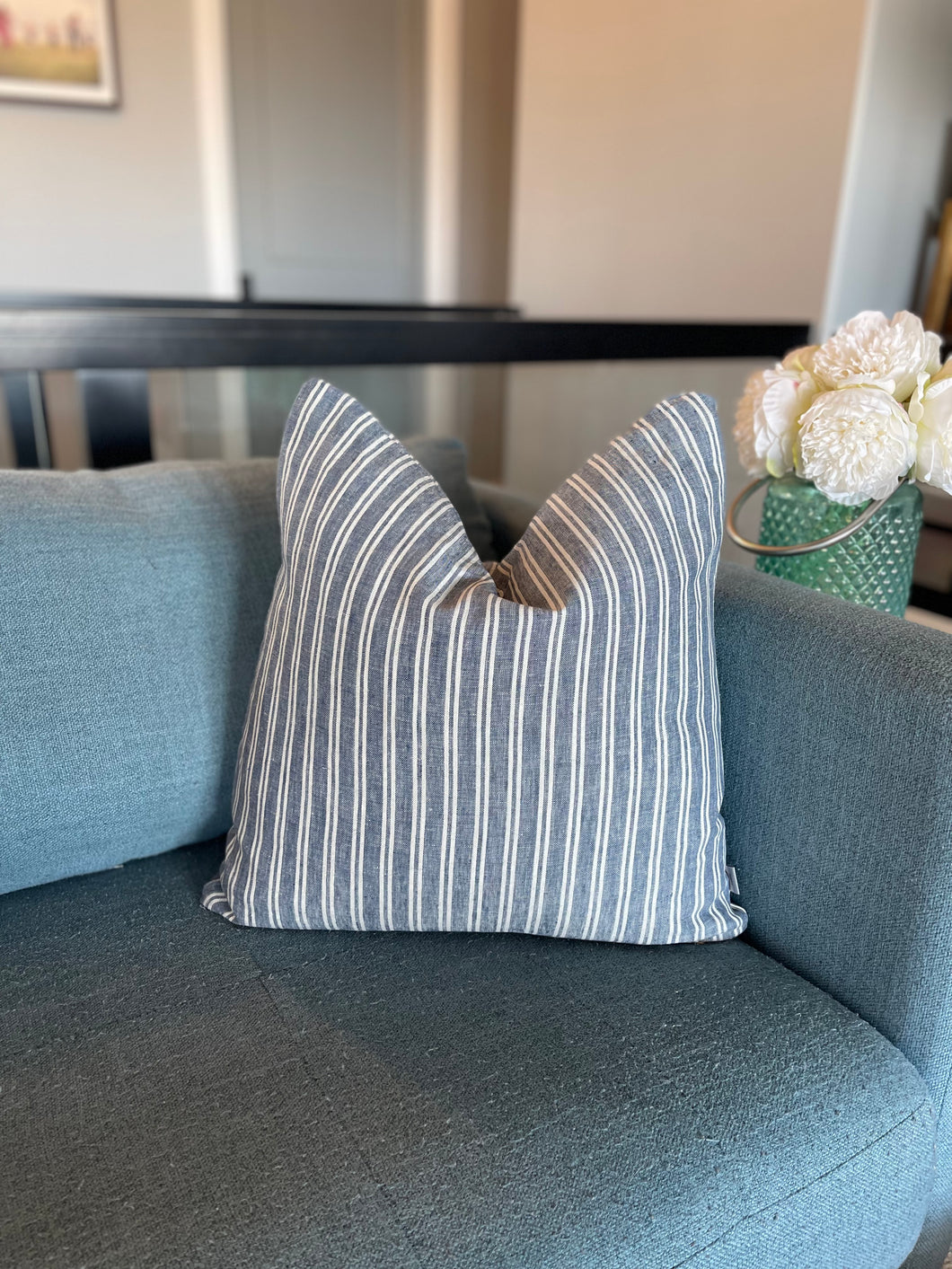 chambray linen pillow cover