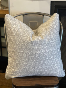 20” x 20” Light Grey Floral Farmhouse Throw Pillow Cover